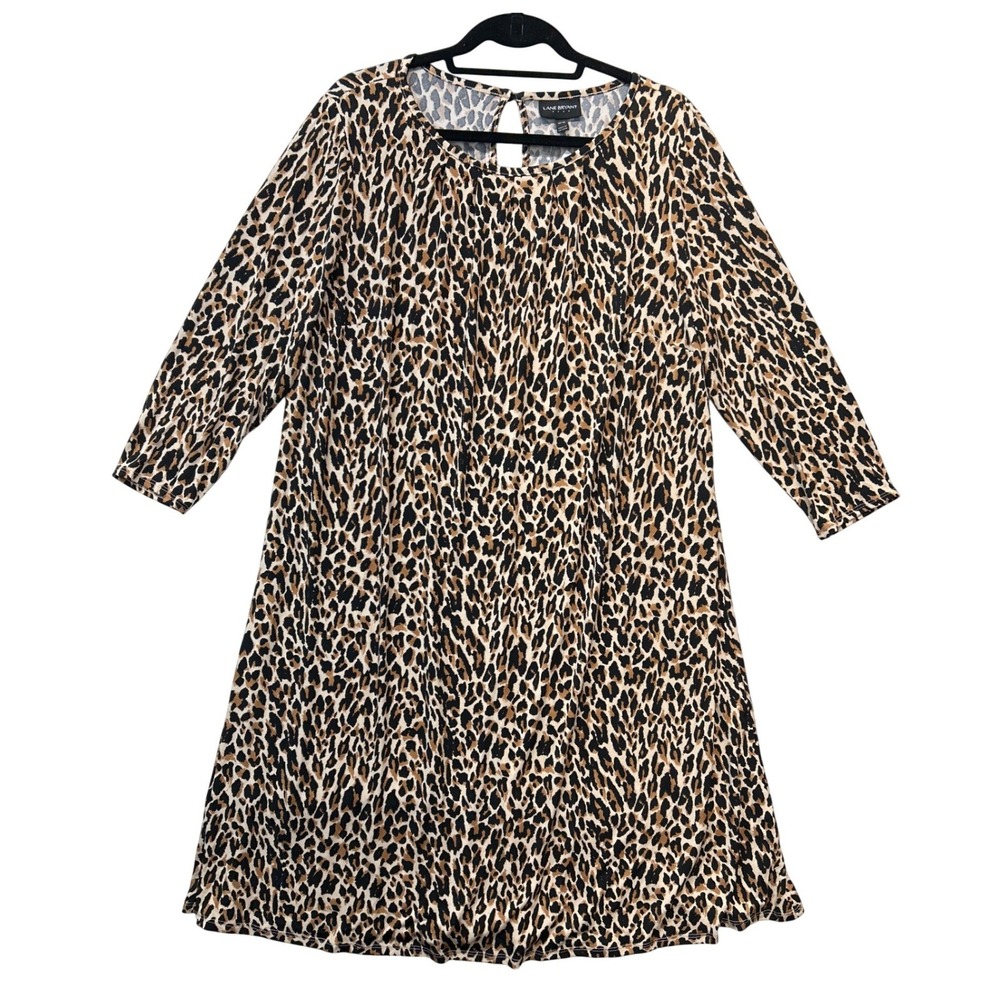 Lane Bryant Dress‎ Womens 14 16 Plus Leopard Print Swing Mob Wife Stretch NWT